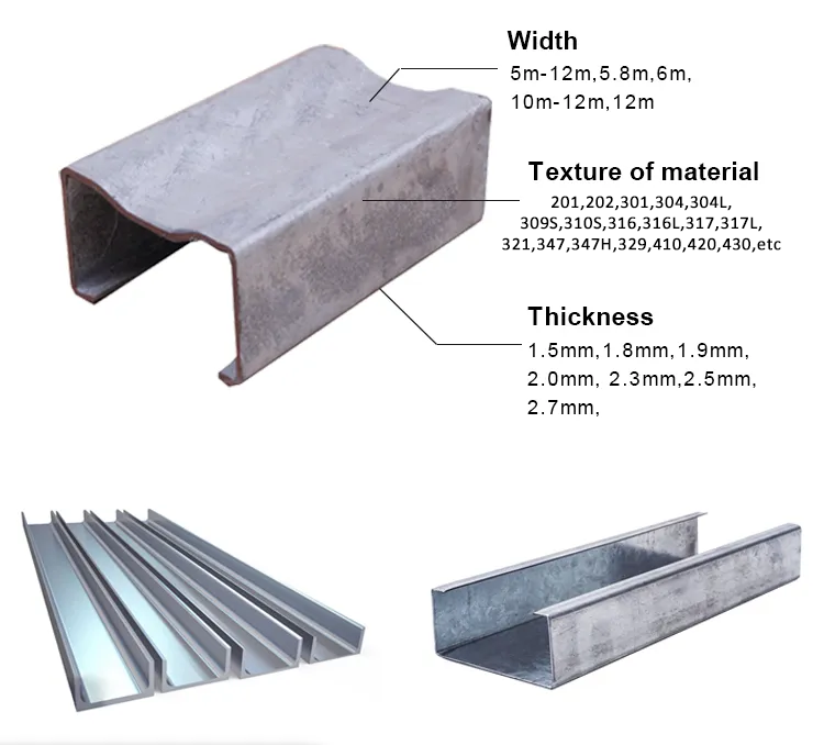 Stainless steel U channels